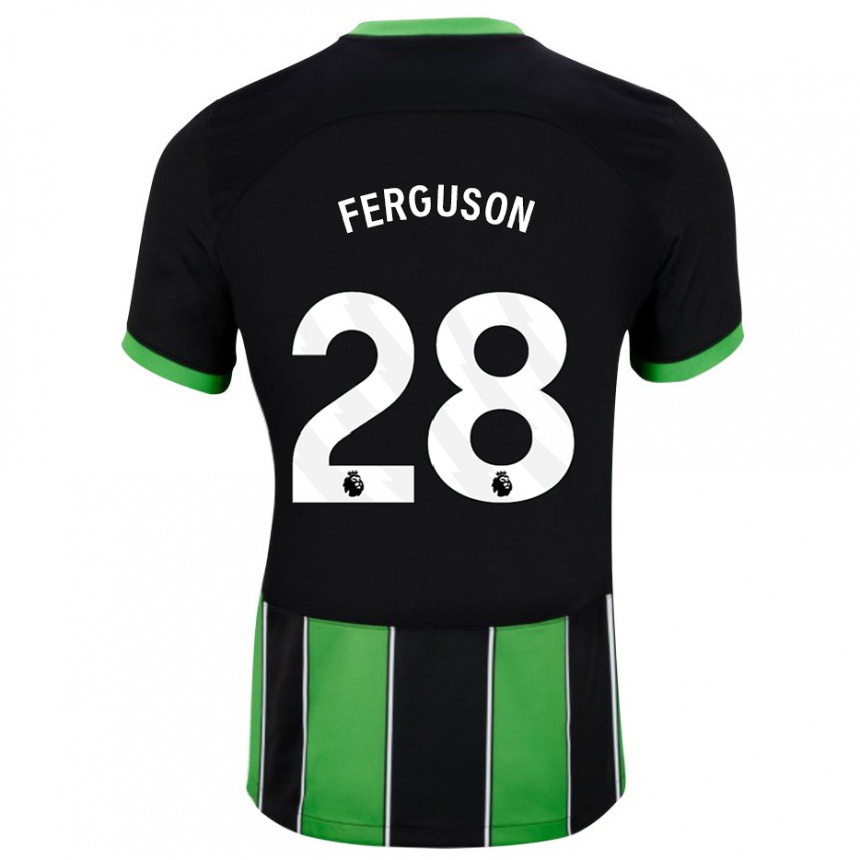 Kinder Fußball Evan Ferguson #28 Schwarz Grün Auswärtstrikot Trikot 2023/24 T-Shirt Luxemburg