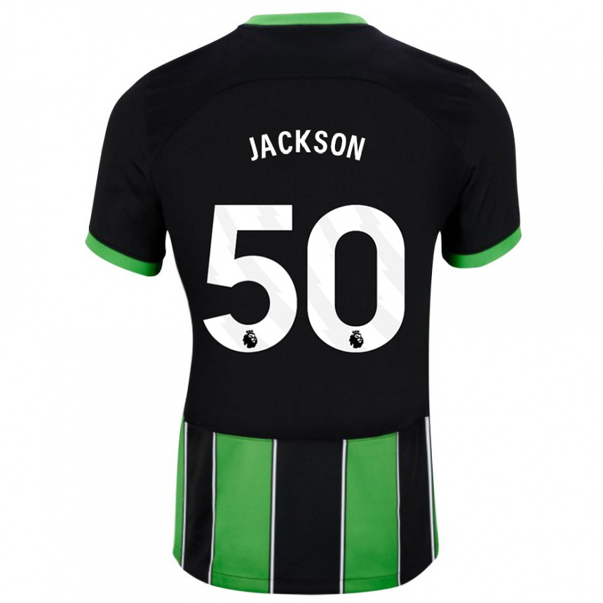 Kinder Fußball Ben Jackson #50 Schwarz Grün Auswärtstrikot Trikot 2023/24 T-Shirt Luxemburg