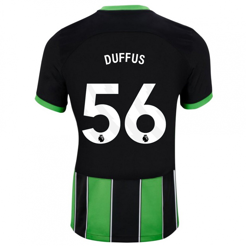 Kinder Fußball Josh Duffus #56 Schwarz Grün Auswärtstrikot Trikot 2023/24 T-Shirt Luxemburg