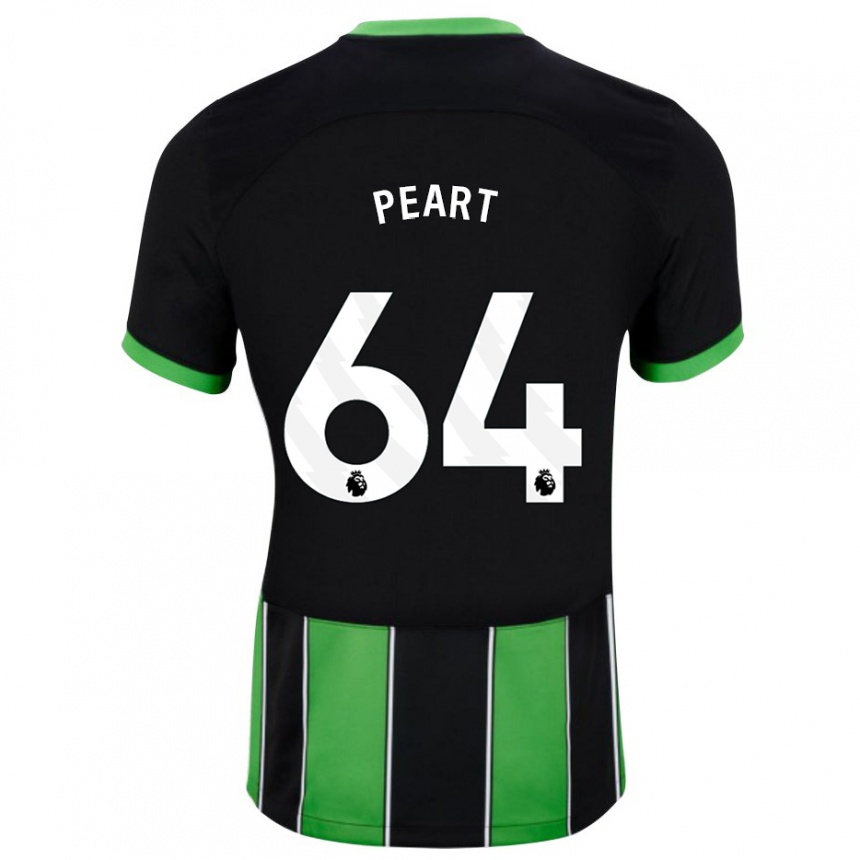 Kinder Fußball Brody Peart #64 Schwarz Grün Auswärtstrikot Trikot 2023/24 T-Shirt Luxemburg