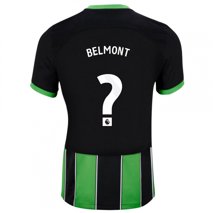 Kinder Fußball Joe Belmont #0 Schwarz Grün Auswärtstrikot Trikot 2023/24 T-Shirt Luxemburg
