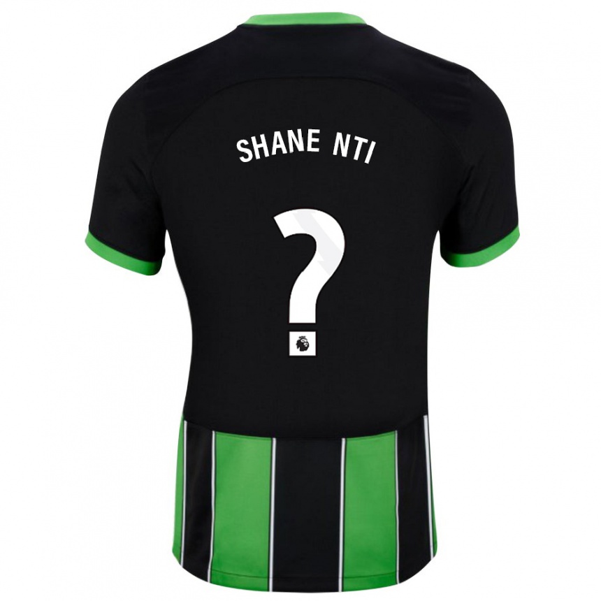 Kinder Fußball Shane Nti #0 Schwarz Grün Auswärtstrikot Trikot 2023/24 T-Shirt Luxemburg