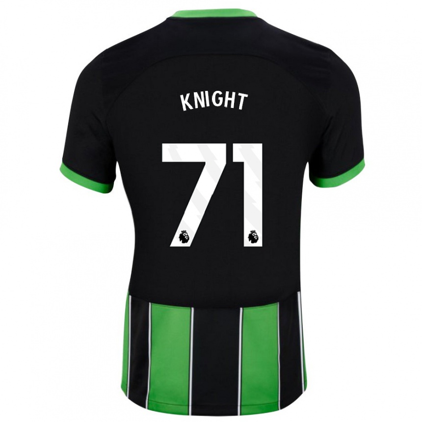 Kinder Fußball Joe Knight #71 Schwarz Grün Auswärtstrikot Trikot 2023/24 T-Shirt Luxemburg