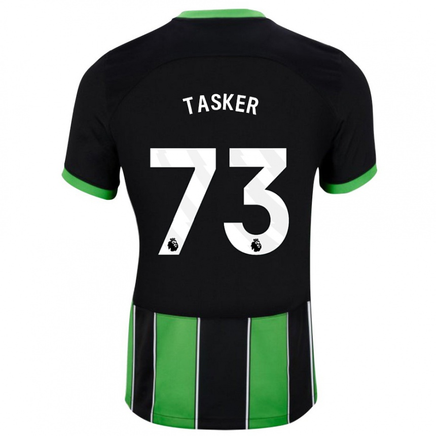 Kinder Fußball Charlie Tasker #73 Schwarz Grün Auswärtstrikot Trikot 2023/24 T-Shirt Luxemburg