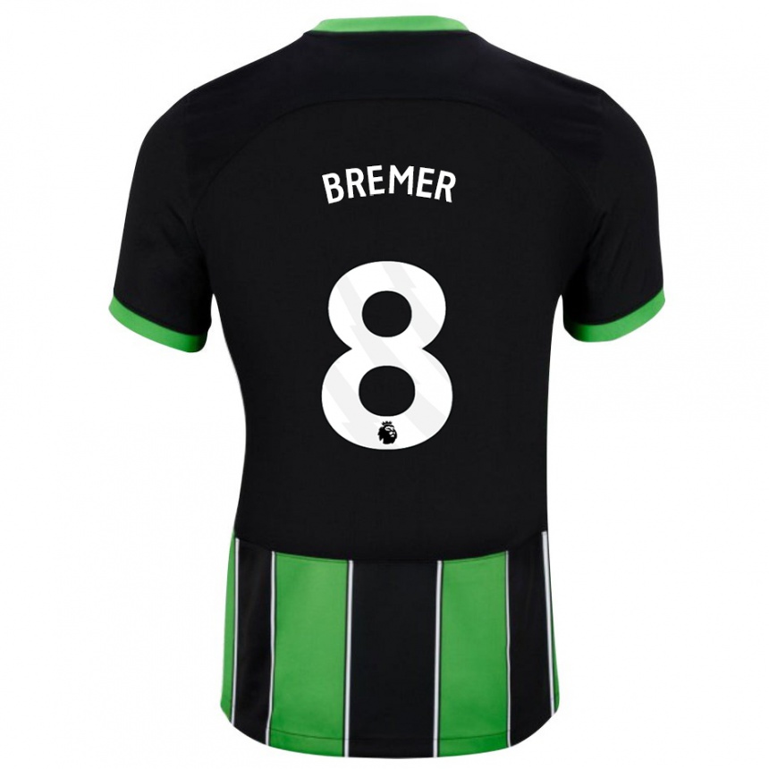 Kinder Fußball Pauline Bremer #8 Schwarz Grün Auswärtstrikot Trikot 2023/24 T-Shirt Luxemburg