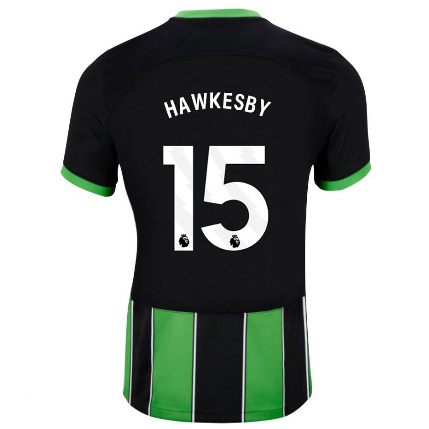 Kinder Fußball Mackenzie Hawkesby #15 Schwarz Grün Auswärtstrikot Trikot 2023/24 T-Shirt Luxemburg