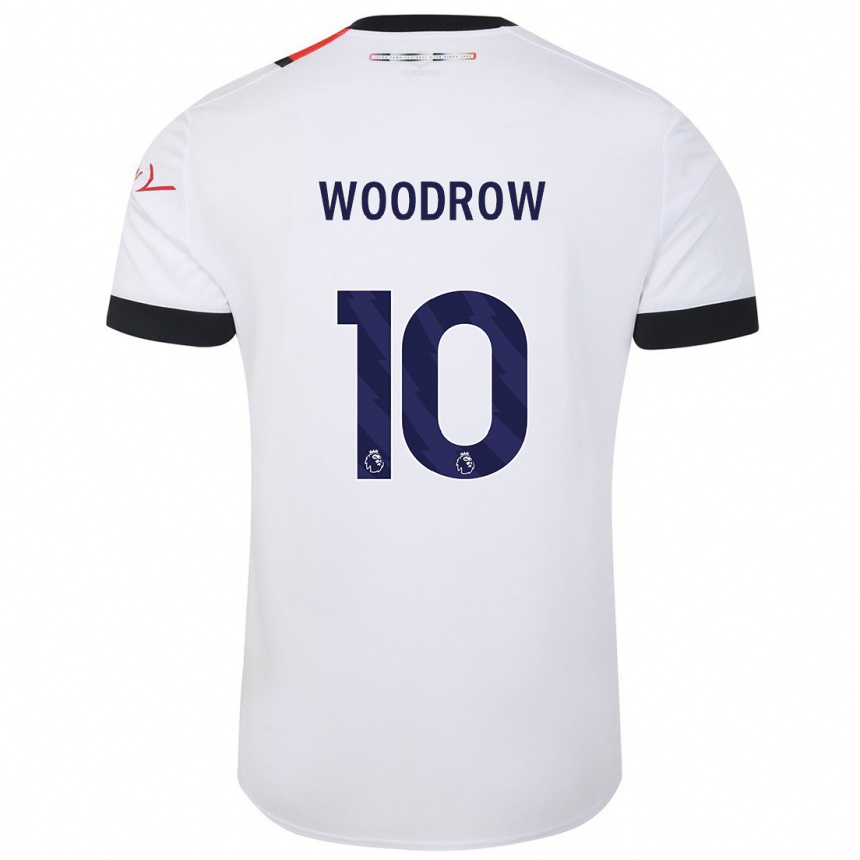 Kinder Fußball Cauley Woodrow #10 Weiß Auswärtstrikot Trikot 2023/24 T-Shirt Luxemburg