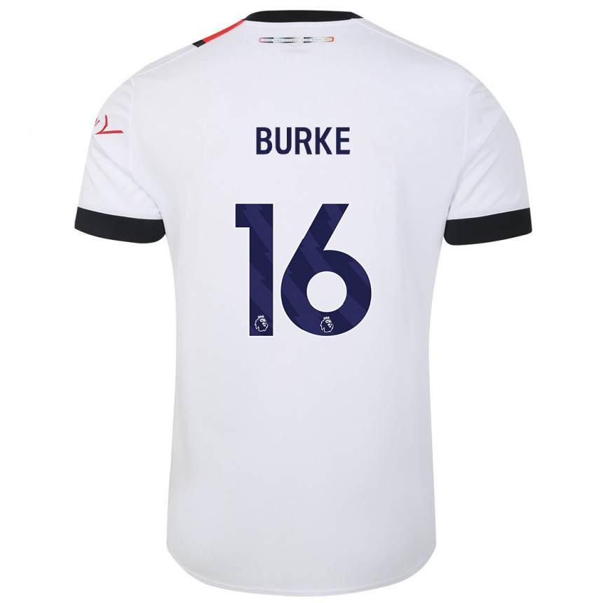 Kinder Fußball Reece Burke #16 Weiß Auswärtstrikot Trikot 2023/24 T-Shirt Luxemburg