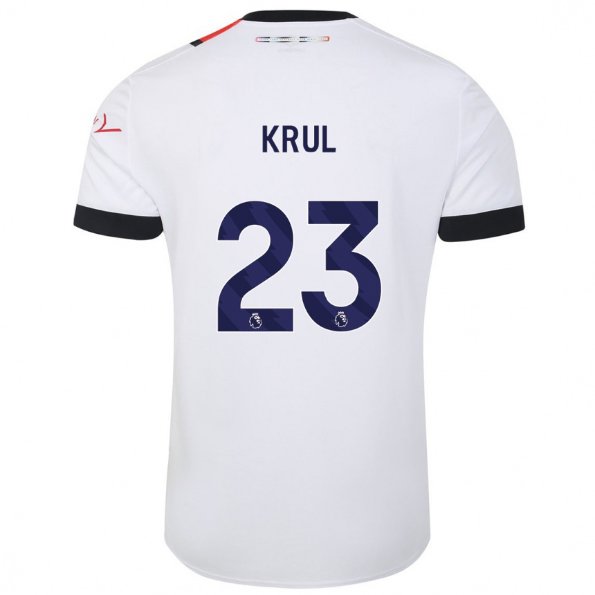 Kinder Fußball Tim Krul #23 Weiß Auswärtstrikot Trikot 2023/24 T-Shirt Luxemburg