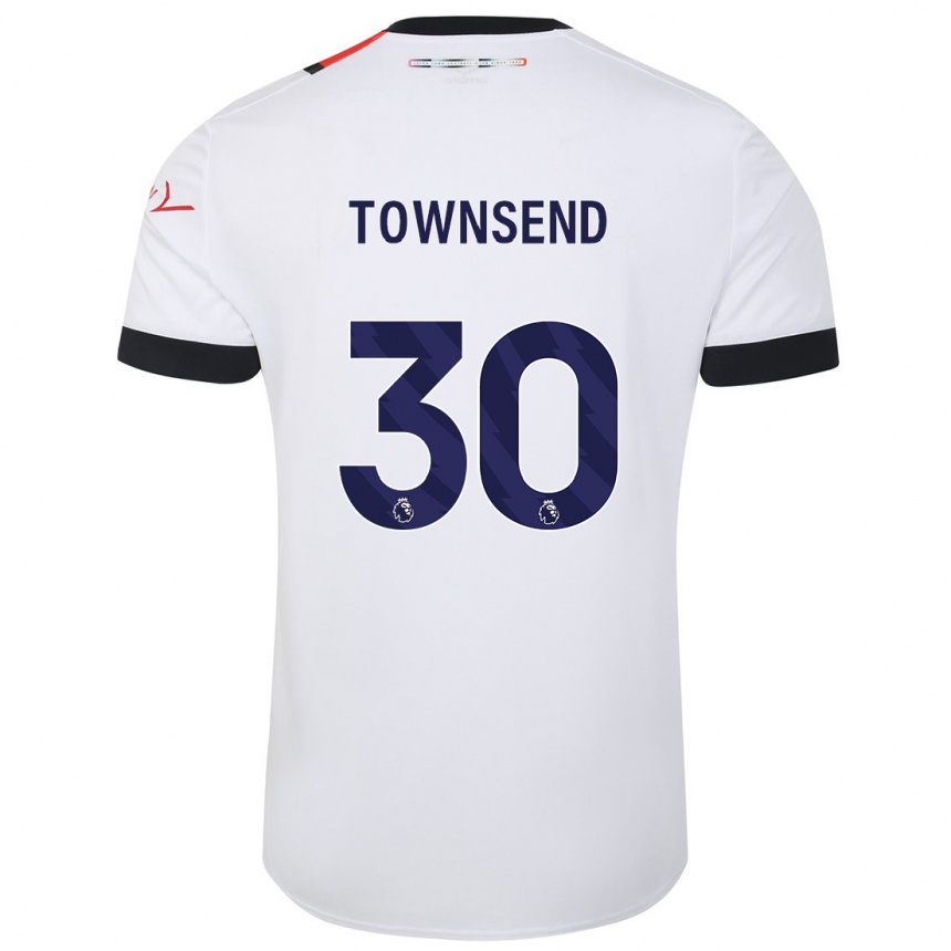 Kinder Fußball Andros Townsend #30 Weiß Auswärtstrikot Trikot 2023/24 T-Shirt Luxemburg