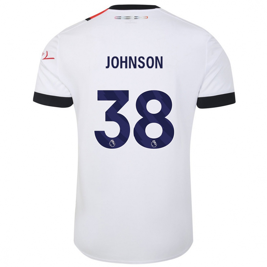 Kinder Fußball Joe Johnson #38 Weiß Auswärtstrikot Trikot 2023/24 T-Shirt Luxemburg