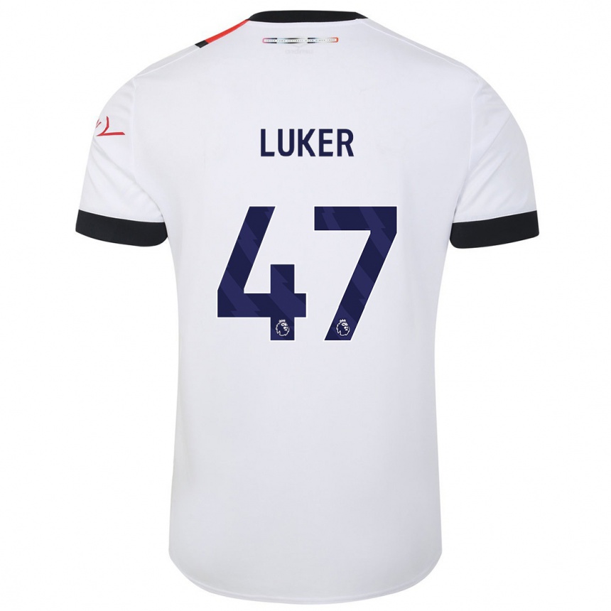 Kinder Fußball Jayden Luker #47 Weiß Auswärtstrikot Trikot 2023/24 T-Shirt Luxemburg