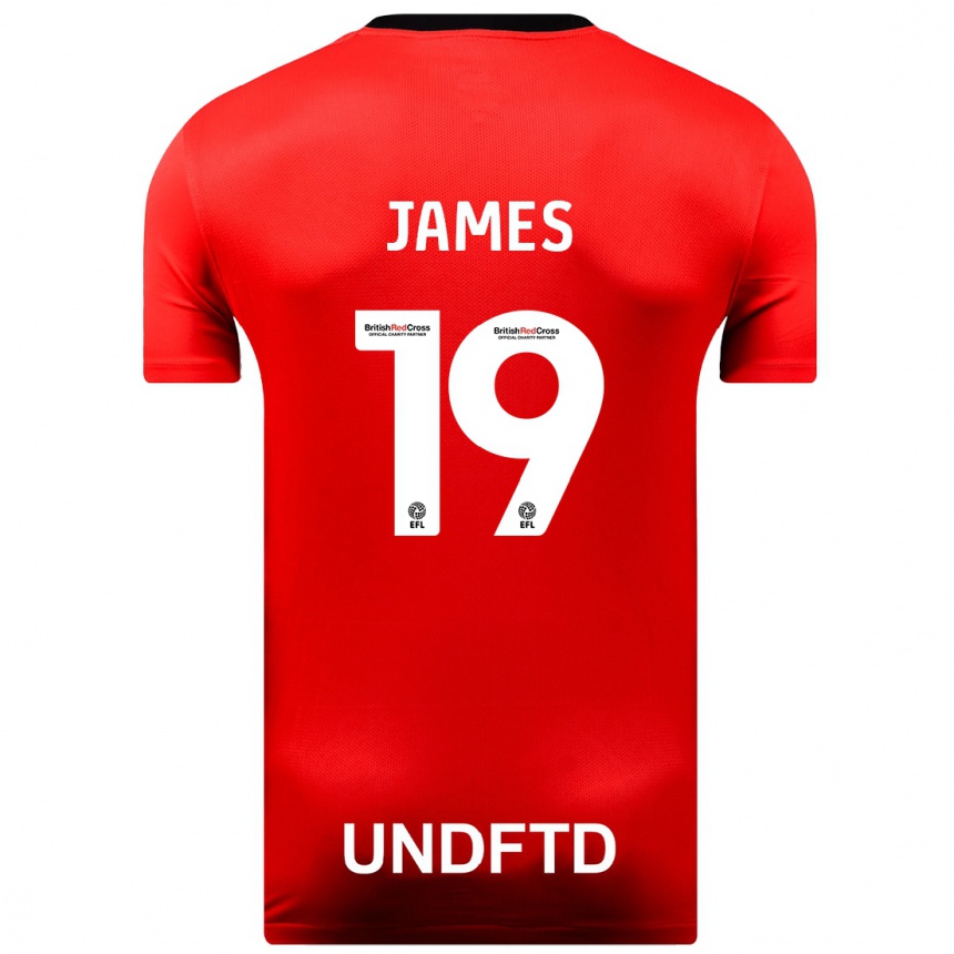 Kinder Fußball Jordan James #19 Rot Auswärtstrikot Trikot 2023/24 T-Shirt Luxemburg
