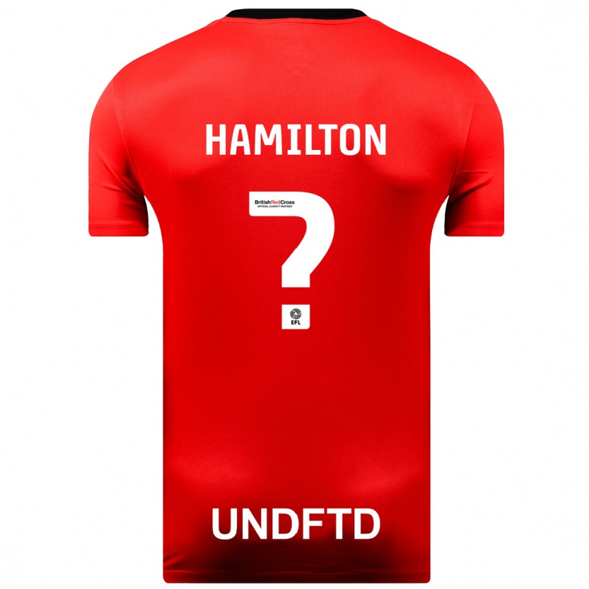 Kinder Fußball Harley Hamilton #0 Rot Auswärtstrikot Trikot 2023/24 T-Shirt Luxemburg