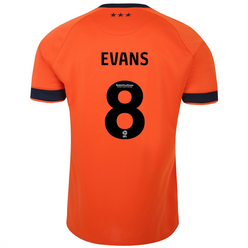 Kinder Fußball Lee Evans #8 Orangefarben Auswärtstrikot Trikot 2023/24 T-Shirt Luxemburg