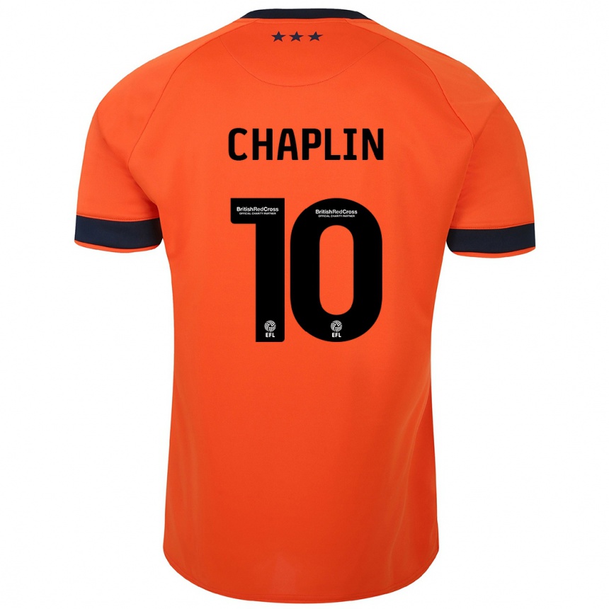 Kinder Fußball Conor Chaplin #10 Orangefarben Auswärtstrikot Trikot 2023/24 T-Shirt Luxemburg