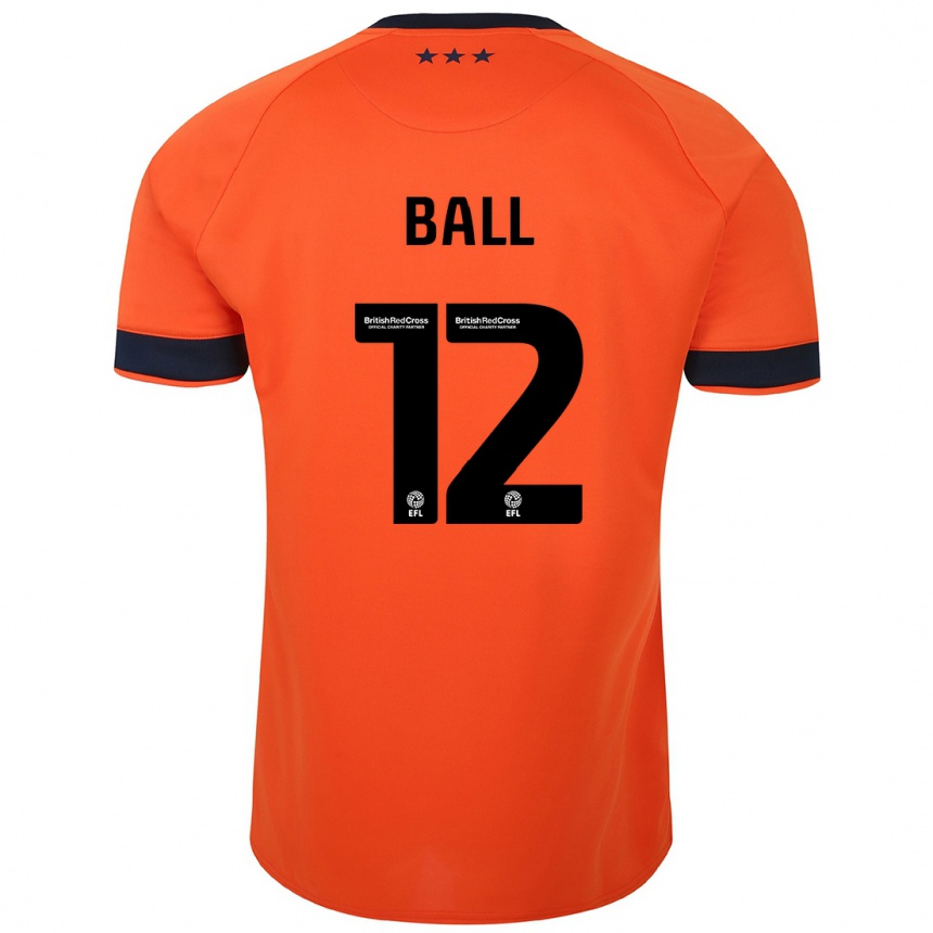 Kinder Fußball Dominic Ball #12 Orangefarben Auswärtstrikot Trikot 2023/24 T-Shirt Luxemburg