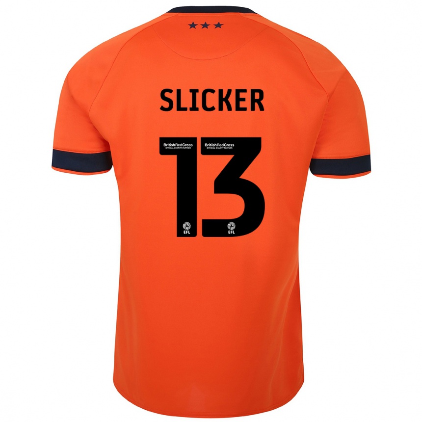Kinder Fußball Cieran Slicker #13 Orangefarben Auswärtstrikot Trikot 2023/24 T-Shirt Luxemburg