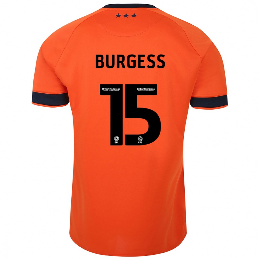 Kinder Fußball Cameron Burgess #15 Orangefarben Auswärtstrikot Trikot 2023/24 T-Shirt Luxemburg