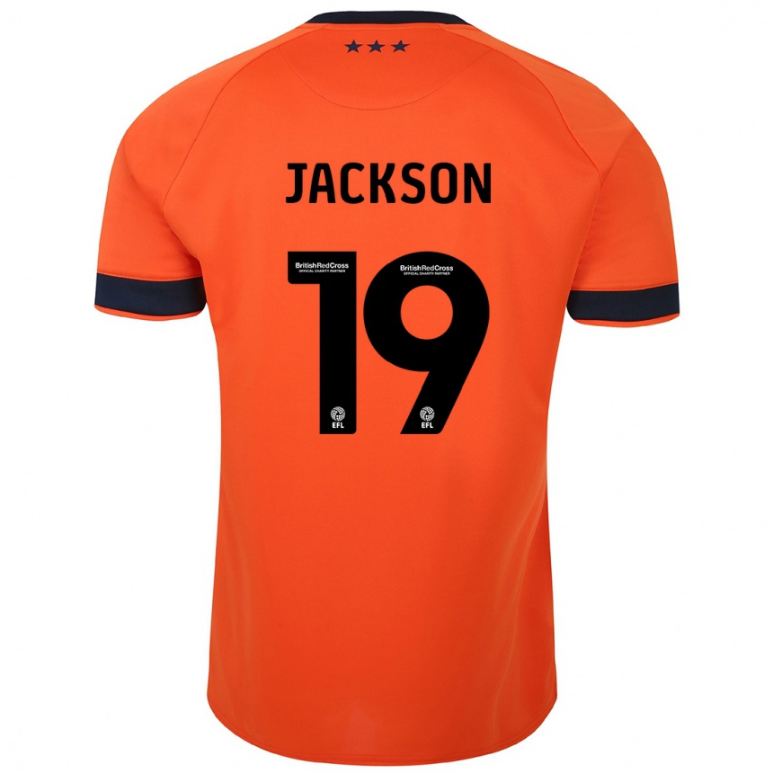 Kinder Fußball Kayden Jackson #19 Orangefarben Auswärtstrikot Trikot 2023/24 T-Shirt Luxemburg