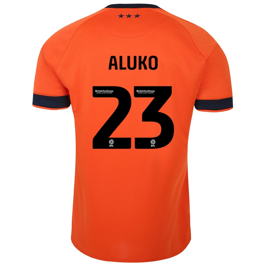 Kinder Fußball Sone Aluko #23 Orangefarben Auswärtstrikot Trikot 2023/24 T-Shirt Luxemburg