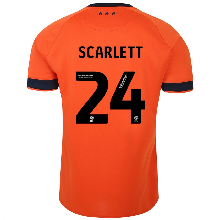 Kinder Fußball Dane Scarlett #24 Orangefarben Auswärtstrikot Trikot 2023/24 T-Shirt Luxemburg