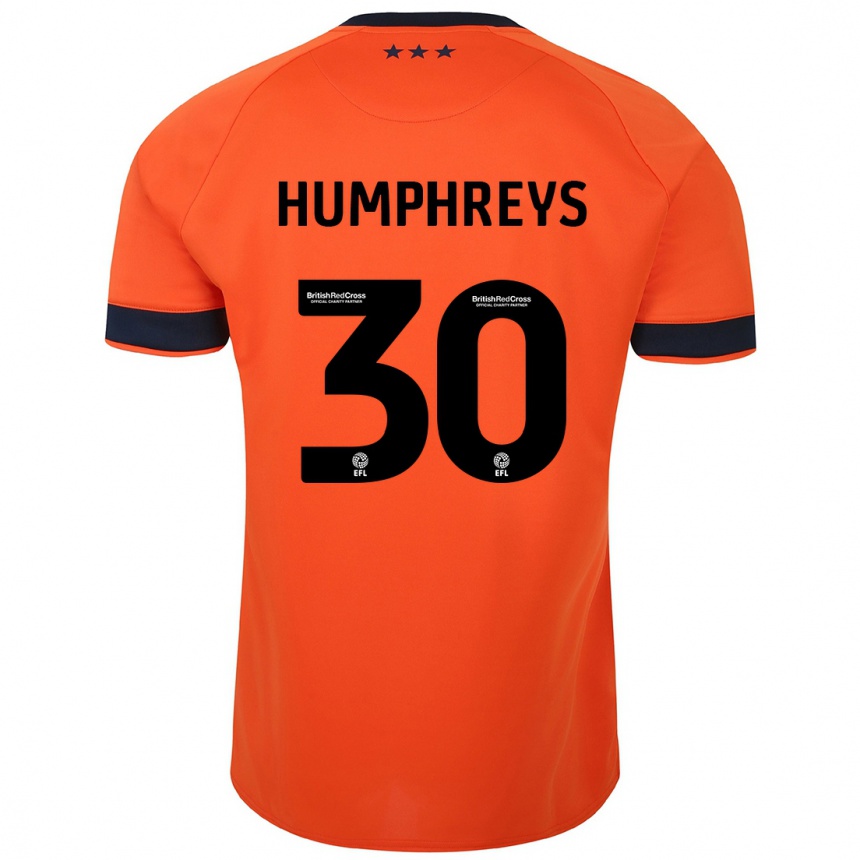 Kinder Fußball Cameron Humphreys #30 Orangefarben Auswärtstrikot Trikot 2023/24 T-Shirt Luxemburg