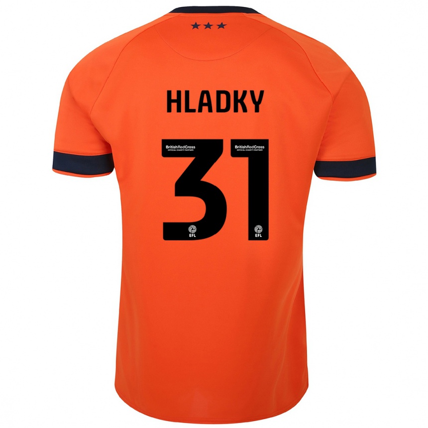 Kinder Fußball Vaclav Hladky #31 Orangefarben Auswärtstrikot Trikot 2023/24 T-Shirt Luxemburg