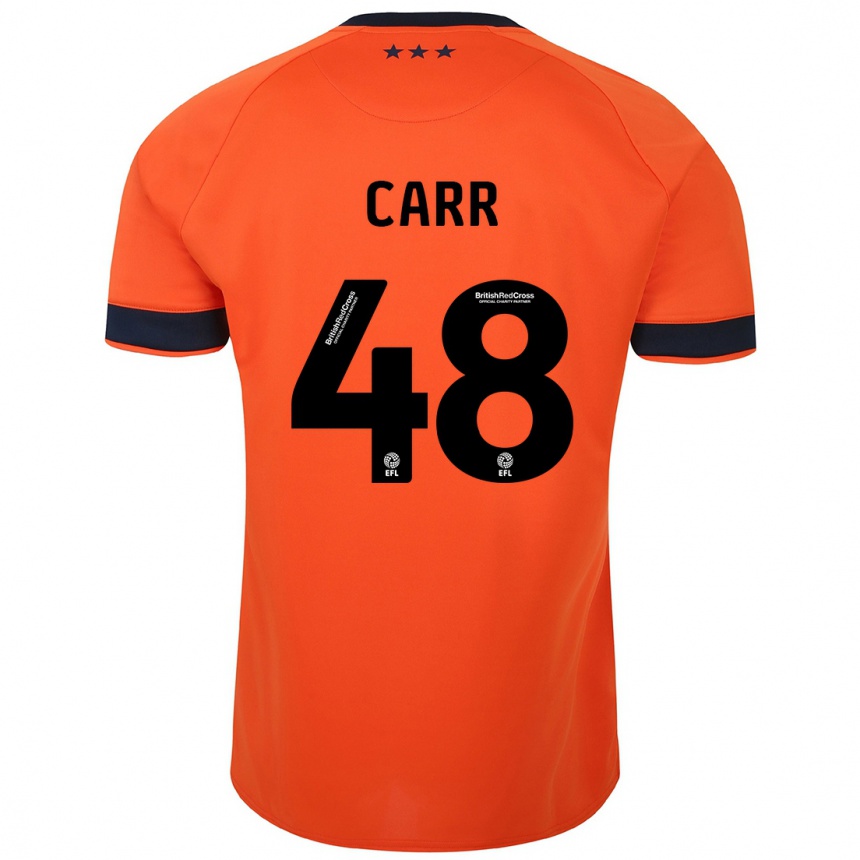 Kinder Fußball Ryan Carr #48 Orangefarben Auswärtstrikot Trikot 2023/24 T-Shirt Luxemburg