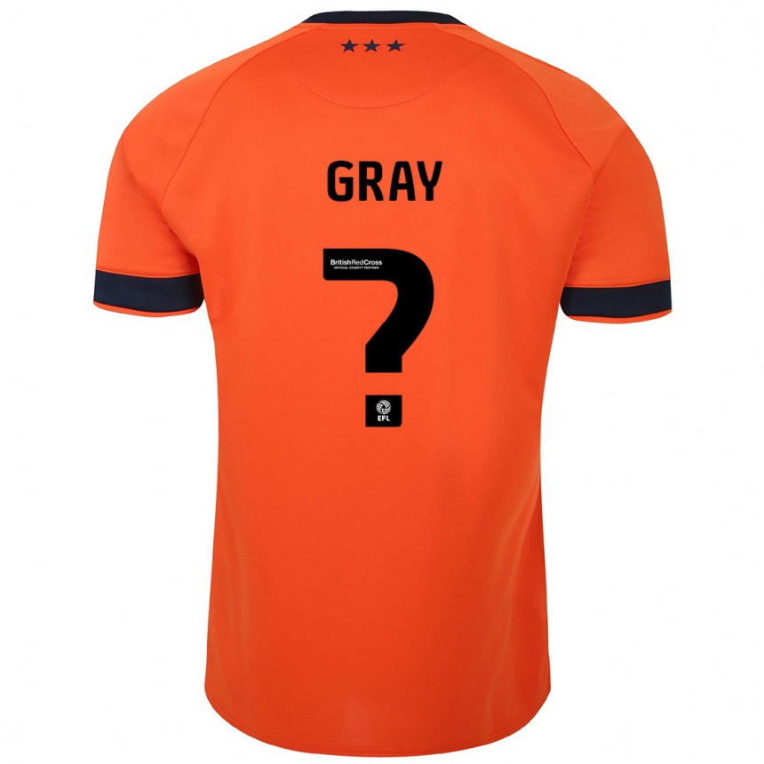 Kinder Fußball Henry Gray #0 Orangefarben Auswärtstrikot Trikot 2023/24 T-Shirt Luxemburg