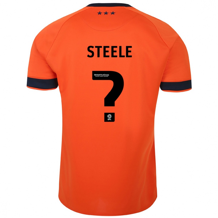 Kinder Fußball Finn Steele #0 Orangefarben Auswärtstrikot Trikot 2023/24 T-Shirt Luxemburg