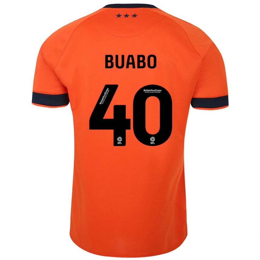 Kinder Fußball Gerard Buabo #40 Orangefarben Auswärtstrikot Trikot 2023/24 T-Shirt Luxemburg