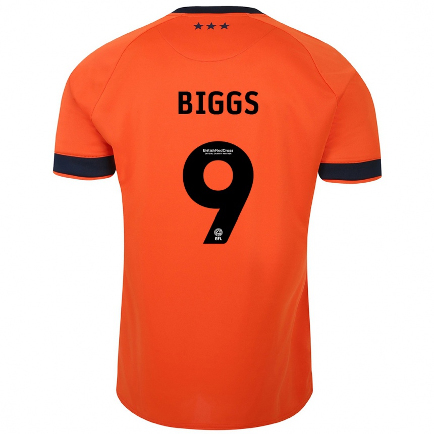 Kinder Fußball Maddie Biggs #9 Orangefarben Auswärtstrikot Trikot 2023/24 T-Shirt Luxemburg