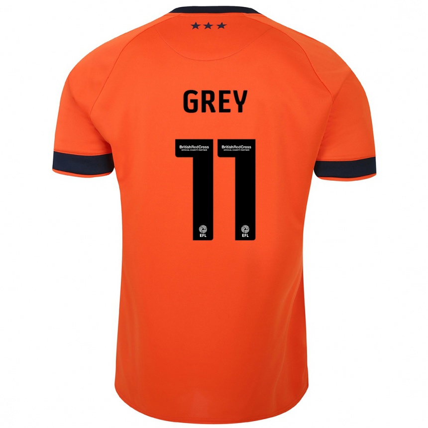 Kinder Fußball Anna Grey #11 Orangefarben Auswärtstrikot Trikot 2023/24 T-Shirt Luxemburg