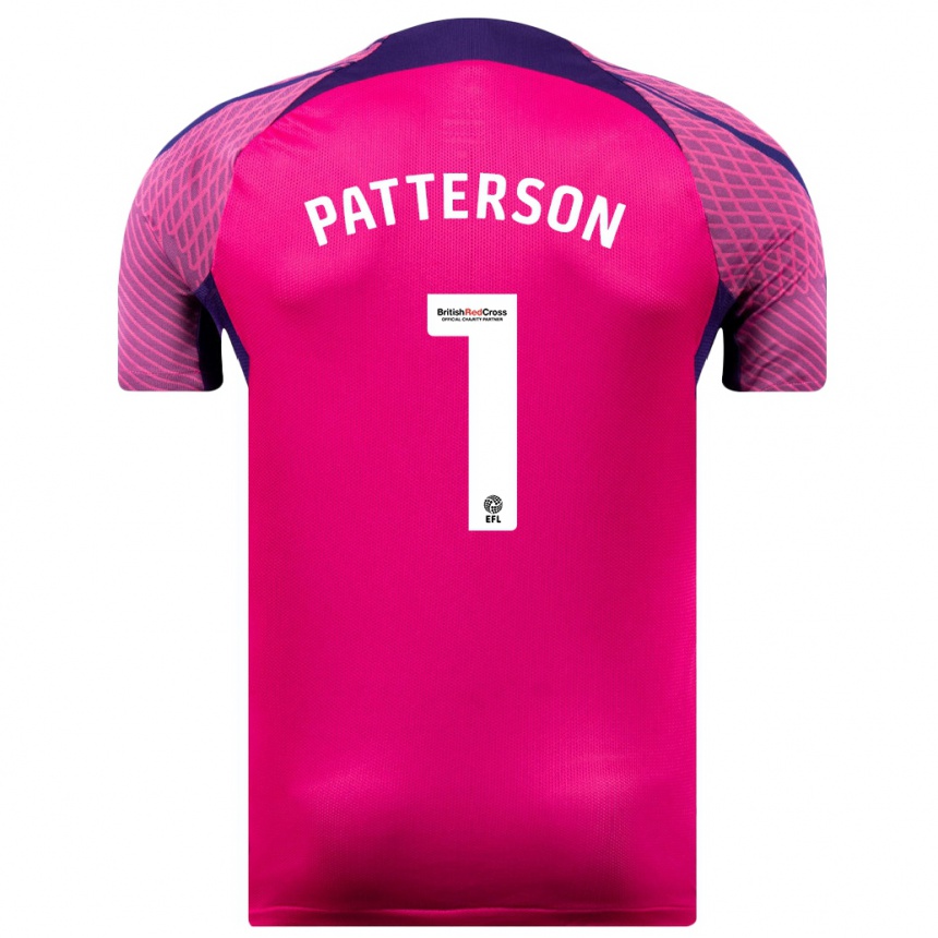 Kinder Fußball Anthony Patterson #1 Lila Auswärtstrikot Trikot 2023/24 T-Shirt Luxemburg