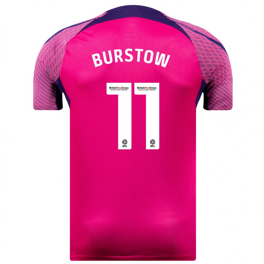Kinder Fußball Mason Burstow #11 Lila Auswärtstrikot Trikot 2023/24 T-Shirt Luxemburg