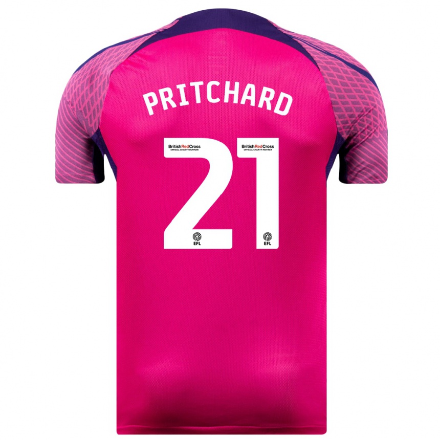 Kinder Fußball Alex Pritchard #21 Lila Auswärtstrikot Trikot 2023/24 T-Shirt Luxemburg