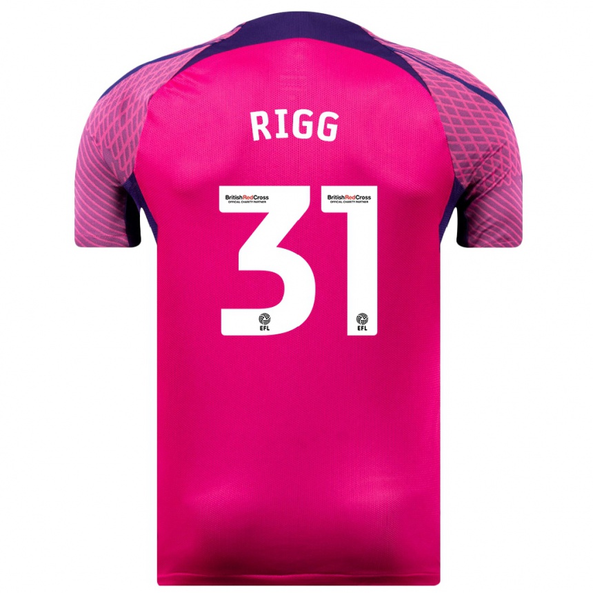 Kinder Fußball Chris Rigg #31 Lila Auswärtstrikot Trikot 2023/24 T-Shirt Luxemburg