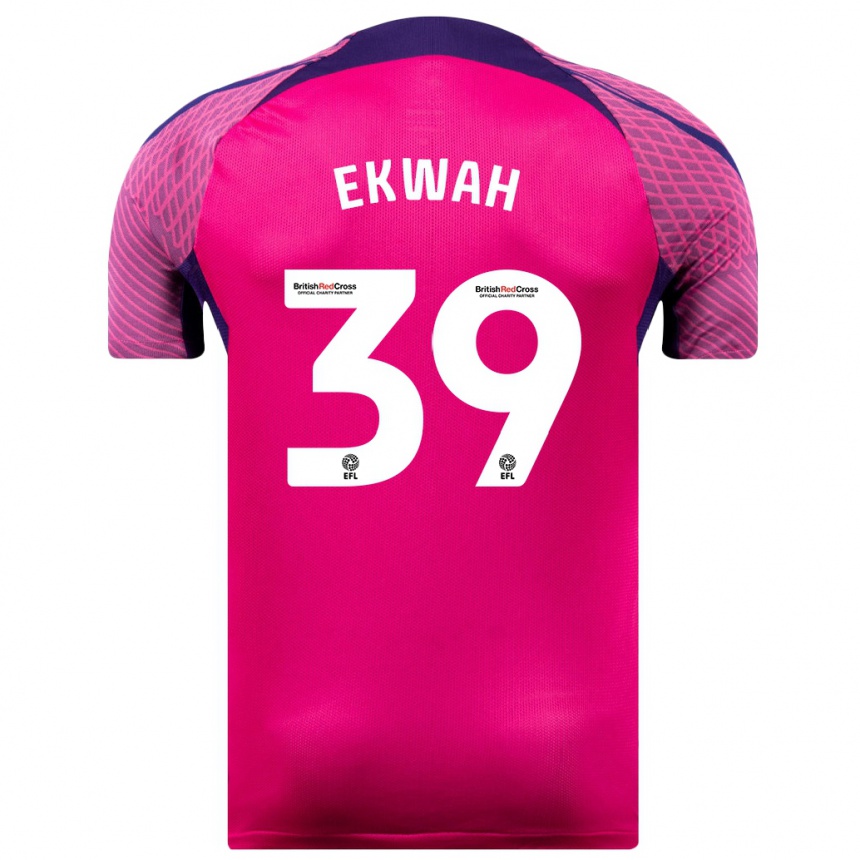 Kinder Fußball Pierre Ekwah #39 Lila Auswärtstrikot Trikot 2023/24 T-Shirt Luxemburg