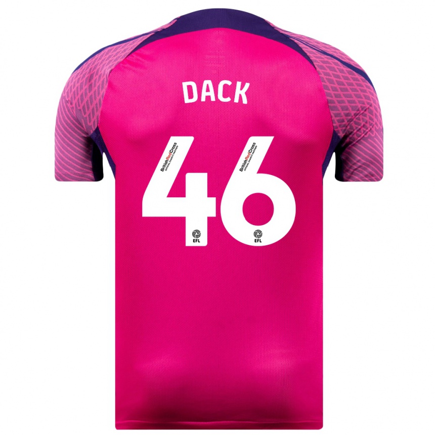 Kinder Fußball Bradley Dack #46 Lila Auswärtstrikot Trikot 2023/24 T-Shirt Luxemburg