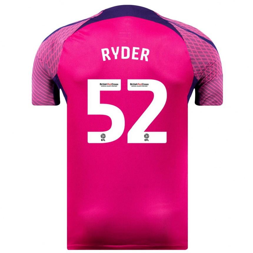 Kinder Fußball Joe Ryder #52 Lila Auswärtstrikot Trikot 2023/24 T-Shirt Luxemburg