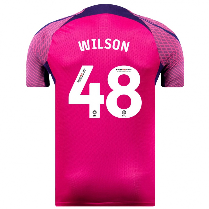 Kinder Fußball Callum Wilson #48 Lila Auswärtstrikot Trikot 2023/24 T-Shirt Luxemburg