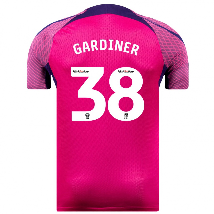 Kinder Fußball Harry Gardiner #38 Lila Auswärtstrikot Trikot 2023/24 T-Shirt Luxemburg