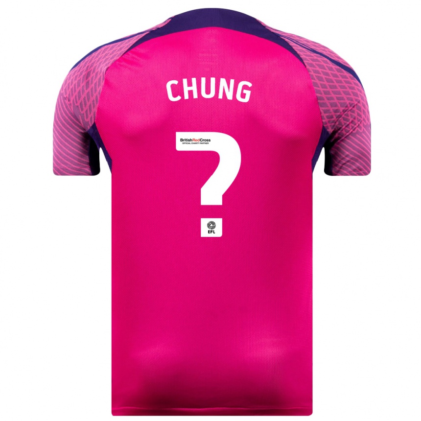 Kinder Fußball Aaron Chung #0 Lila Auswärtstrikot Trikot 2023/24 T-Shirt Luxemburg