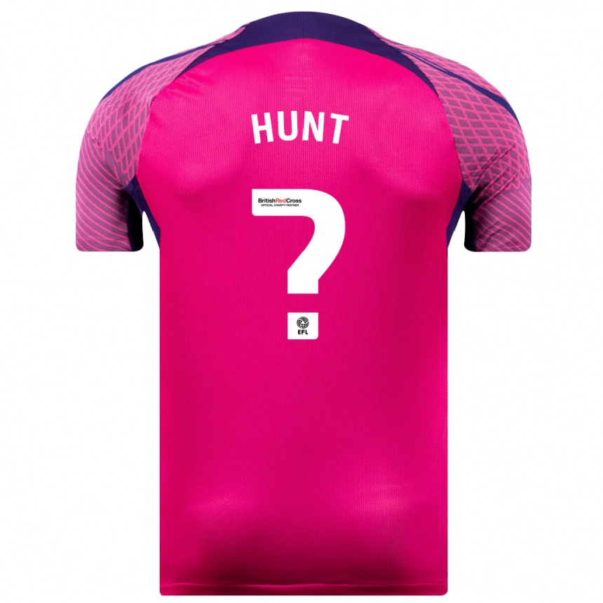 Kinder Fußball Liam Hunt #0 Lila Auswärtstrikot Trikot 2023/24 T-Shirt Luxemburg