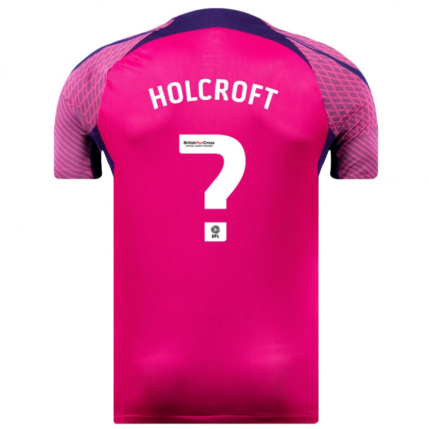 Kinder Fußball Finlay Holcroft #0 Lila Auswärtstrikot Trikot 2023/24 T-Shirt Luxemburg