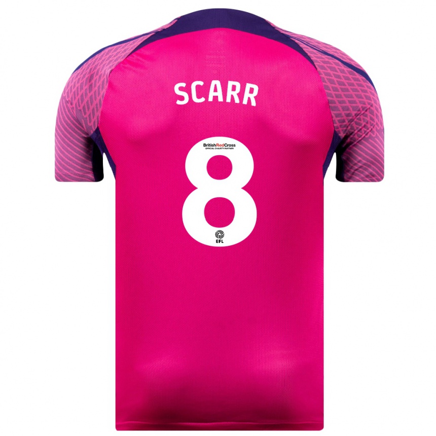 Kinder Fußball Emily Scarr #8 Lila Auswärtstrikot Trikot 2023/24 T-Shirt Luxemburg