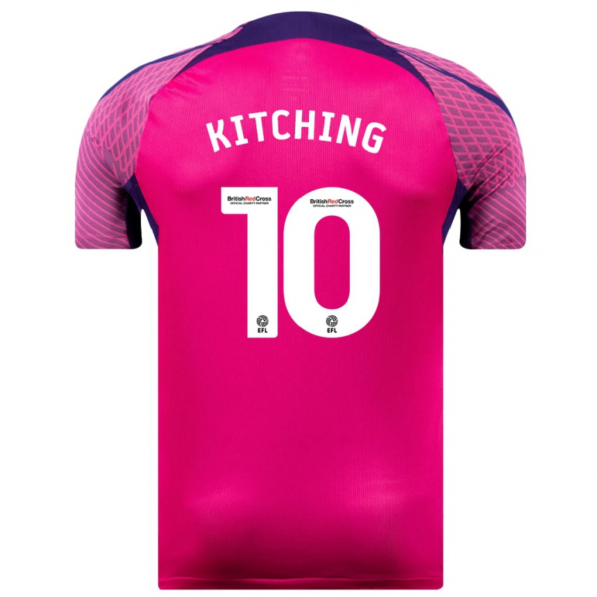 Kinder Fußball Katie Kitching #10 Lila Auswärtstrikot Trikot 2023/24 T-Shirt Luxemburg