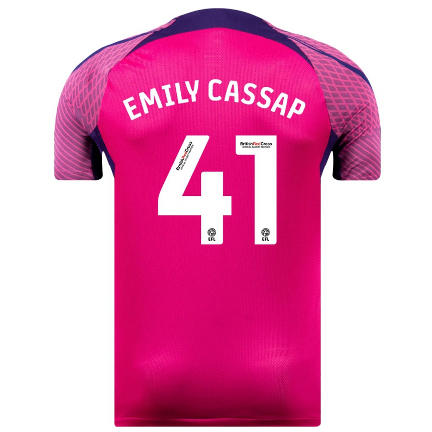 Kinder Fußball Emily Cassap #41 Lila Auswärtstrikot Trikot 2023/24 T-Shirt Luxemburg