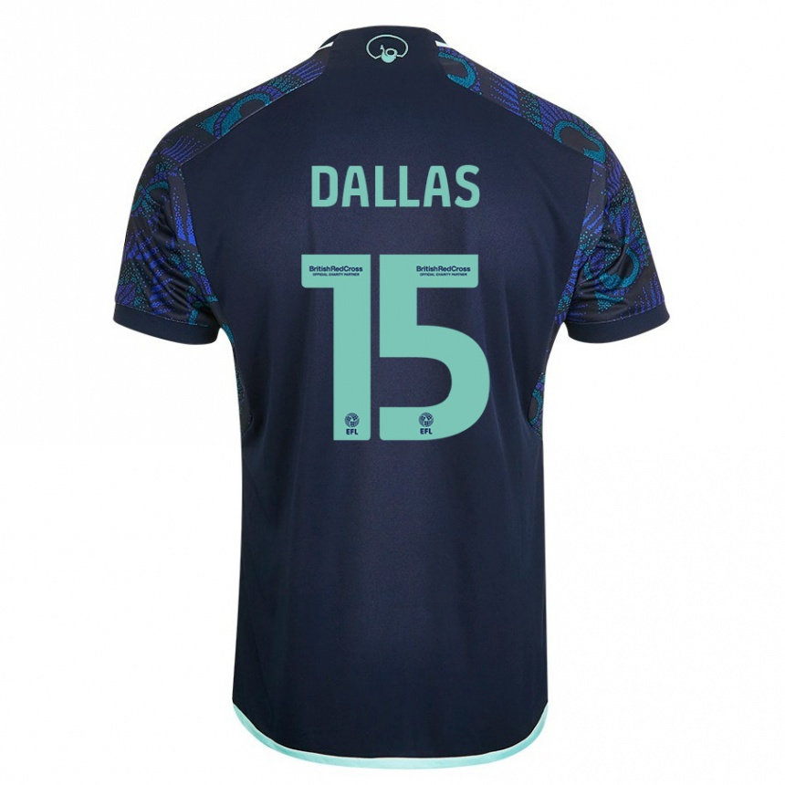 Kinder Fußball Stuart Dallas #15 Blau Auswärtstrikot Trikot 2023/24 T-Shirt Luxemburg